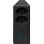 Brennenstuhl cleverLINE Abzweigstecker 2-fach schwarz mit USB Typ-A und Typ-C - Detailansicht
