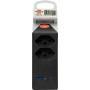 Brennenstuhl cleverLINE Abzweigstecker 2-fach schwarz mit USB Typ-A und Typ-C - Detailansicht