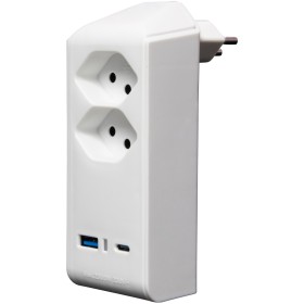 Brennenstuhl cleverLINE Abzweigstecker 2-fach weiss mit USB Typ-A und USB Typ-C PD