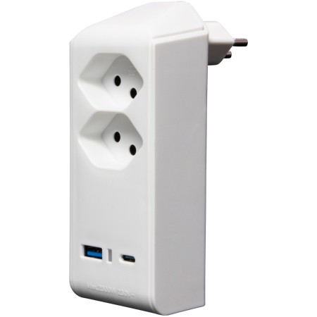 Brennenstuhl cleverLINE Abzweigstecker 2-fach weiss mit USB Typ-A und USB Typ-C PD