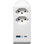 Brennenstuhl cleverLINE Abzweigstecker 2-fach weiss mit USB Typ-A und USB Typ-C PD - Detailansicht