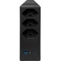Brennenstuhl cleverLINE Abzweigstecker 3-fach schwarz mit USB Typ-A und USB Typ-C - Detailansicht
