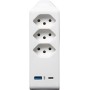 Brennenstuhl cleverLINE Abzweigstecker 3-fach weiss mit USB Typ-A und USB Typ-C drehbar bis 300° - Detailansicht