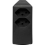 Brennenstuhl cleverLINE Abzweigstecker 2+1 fach schwarz, drehbar bis 300° mit Aufhänger *CH* - Detailansicht