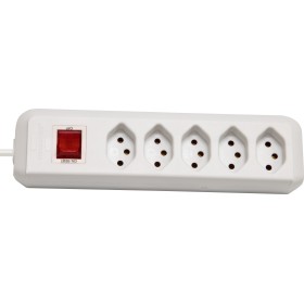 Brennenstuhl cleverLINE 5er-Steckdosenleiste (5m Kabel, mit Schalter) weiss
