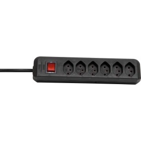 Brennenstuhl cleverLINE 6-fach Steckdosenleiste mit Schalter 3m H05VV-F 3G1,0 schwarz *CH*