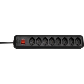 Brennenstuhl cleverLINE 8-Steckdosenleiste (5m Kabel, mit Schalter, für den Innenbereich) schwarz
