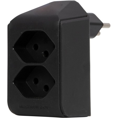 Brennenstuhl cleverLINE Abzweigstecker 2-fach schwarz, drehbar bis 300° ohne Aufhänger *CH*