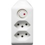 Brennenstuhl cleverLINE Abzweigstecker 2-fach weiss mit Schalter, drehbar bis 300° ohne Aufhänger *CH* - Detailansicht