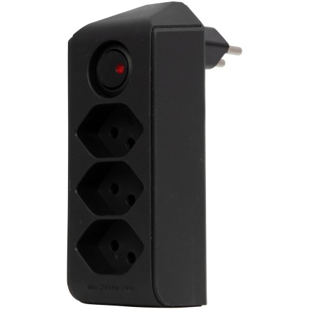 Brennenstuhl cleverLINE Abzweigstecker 3-fach schwarz mit Schalter, drehbar bis 300° ohne Aufhänger *CH*