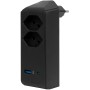 Brennenstuhl cleverLINE Abzweigstecker 2-fach schwarz mit USB Typ-A und Typ-C