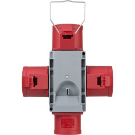CEE Adapter Stromverteiler IP44 1x CEE Stecker 400V/32A & 3x CEE Steckdosen 400V/32A
