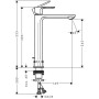 Robinet de lavabo monocommande hansgrohe Rebris E 240 CoolStart pour vasques avec bonde à tirette - photo produit