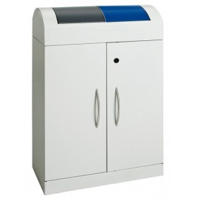 Separazione rifiuti TD 2, RAL 7035/RAL 7016, RAL 5010, contenitore interno zincato, 2x45 litri