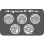 Stumpf Deutschland Zubehör: Piktogramm-Set, Durchm. 100 mm, weiss, 5 Stück