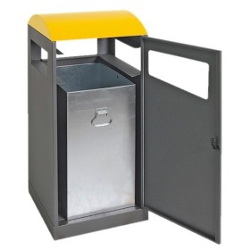 Raccolta differenziata A³, antracite/1003, contenitore interno zincato, 90 litri