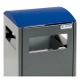 Stumpf Deutschland Tri sélectif A³, gris anthracite/5010, conteneur intérieur zingué, 40 litres - photo produit