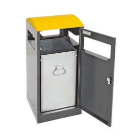 Raccolta differenziata A³, grigio antracite/1003, contenitore interno zincato, 40 litri