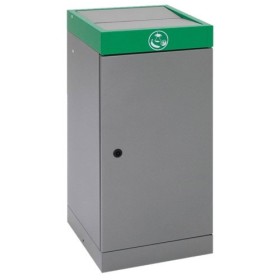 Raccolta differenziata ProTec-Plus, grigio alluminio/6024, contenitore interno zincato, 70 litri