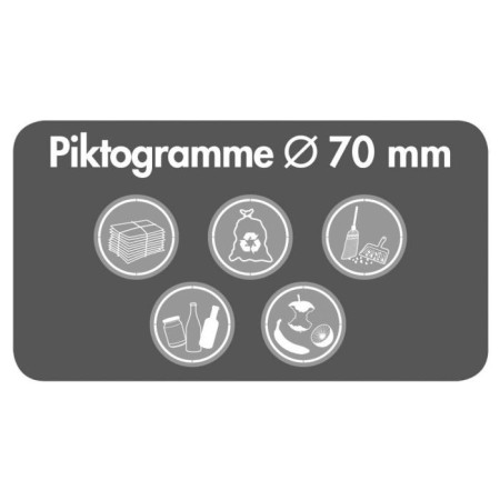 Stumpf Deutschland Accessorio: Set di pittogrammi, Diam. 70 mm, bianco, 5 pezzi