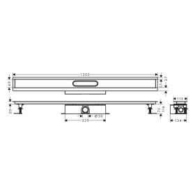 hansgrohe uBox universal Komplettset 120 cm, Standardinstallation für Duschrinnen Fertigsets