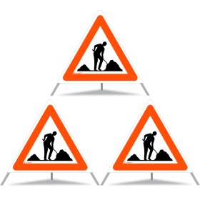 TRIOPAN Faltsignal 70 Tagesleuchtend mit Etui (3x Baustelle)