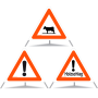 Signal pliant TRIOPAN 60 lumineux de jour Combo avec étui (Animaux - Autres dangers - Abattage du bois)