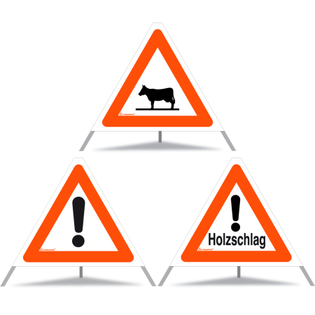 Signal pliant TRIOPAN 60 lumineux de jour Combo avec étui (Animaux - Autres dangers - Abattage du bois)