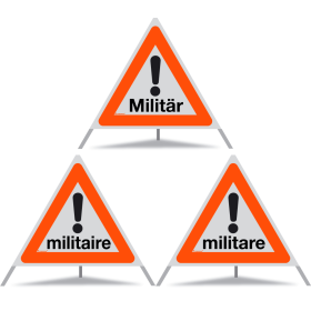TRIOPAN Faltsignal 90 R1 Reflektierend Kombi mit Etui (Militär - militaire - militare)