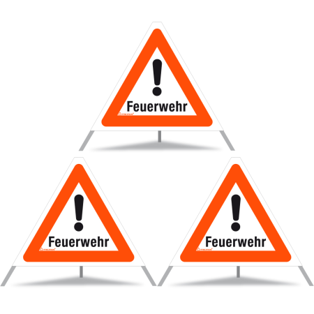 TRIOPAN Faltsignal 60 Tagesleuchtend mit Etui (3x Feuerwehr)
