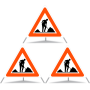 Signal pliant TRIOPAN 90 lumineux en journée avec étui (3x chantier)