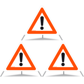 Signal pliable TRIOPAN 60 cm fluorescent pour le jour avec étui (3x Autres dangers)
