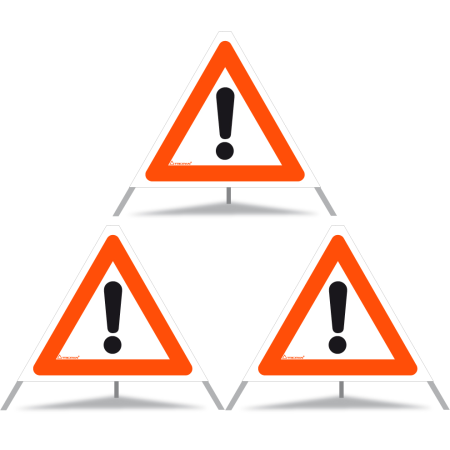 Signal pliable TRIOPAN 60 cm fluorescent pour le jour avec étui (3x Autres dangers)
