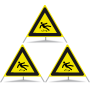Signal pliable TRIOPAN 90 R1 réfléchissant avec étui (3x risque de glissade)
