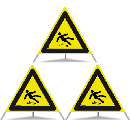 Signal pliant TRIOPAN 70 R1 Réfléchissant avec étui (3x Risque de glissade)