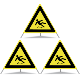 Signal pliant TRIOPAN 70 réfléchissant de jour avec étui (3x risque de glissade)