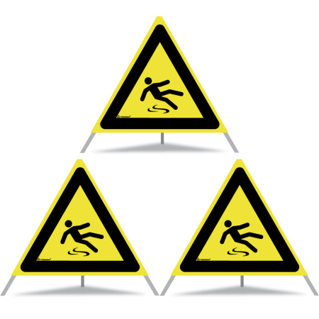 Signal pliant TRIOPAN 70 réfléchissant de jour avec étui (3x risque de glissade)