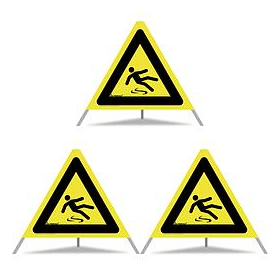 Signal pliant réfléchissant TRIOPAN 60 R1 avec étui (3x Risque de glissade)