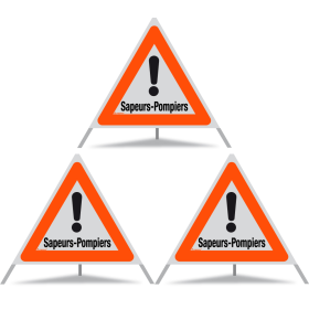 Signal pliable TRIOPAN 90 R1 réfléchissant avec étui (3x Sapeurs-Pompiers)