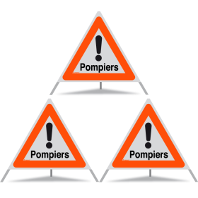 Signal pliable réfléchissant TRIOPAN 90 R1 avec étui (3x Pompiers)