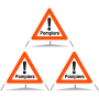 Signal pliable TRIOPAN 90 réfléchissant de jour avec étui (3x Pompiers)