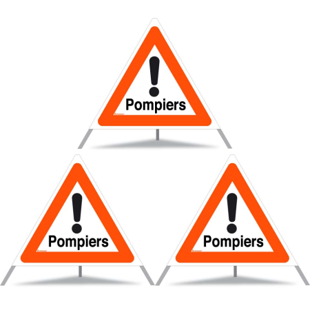 Signal pliable TRIOPAN 90 réfléchissant de jour avec étui (3x Pompiers)