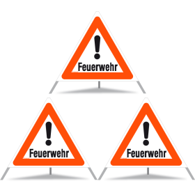 TRIOPAN Faltsignal 90 Tagesleuchtend mit Etui (3x Feuerwehr)