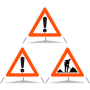 TRIOPAN Faltsignal 90 Tagesleuchtend Kombi mit Etui (2x Andere Gefahren - Baustelle)