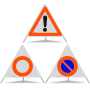 Signal pliable TRIOPAN 70 R1 Réfléchissant Combo avec étui (Autres dangers - Interdiction de circuler