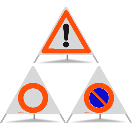 Signal pliable TRIOPAN 70 R1 Réfléchissant Combo avec étui (Autres dangers - Interdiction de circuler