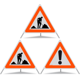 Signal pliable TRIOPAN 70 R1 réfléchissant Combo avec étui (2x chantier - Autres dangers)