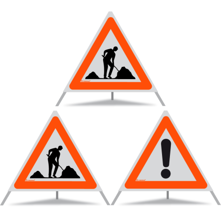 Signal pliable TRIOPAN 70 R1 réfléchissant Combo avec étui (2x chantier - Autres dangers)