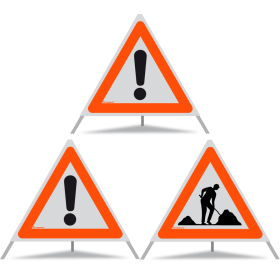 Panneau pliable TRIOPAN 70 R1 réfléchissant avec étui (2x Autres dangers - Chantier)