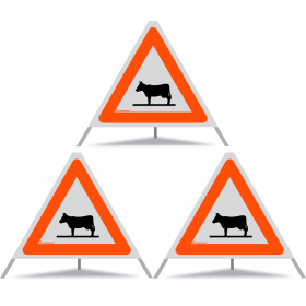 Signal pliable TRIOPAN 60 R1 réfléchissant avec étui (3x animaux)